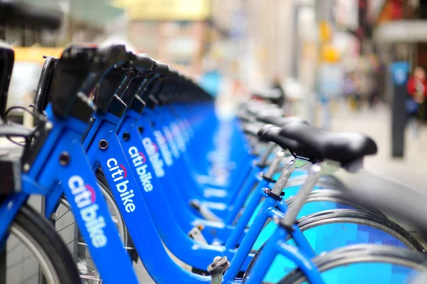 New York Március 2015 Sorban Város Kerékpár Bérelhető Kerékpárokkal Dokkolóállomással — Stock Fotó