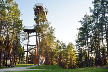 Merkine observation tower near river Nemunas, Lithuania clipart