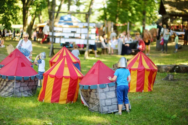 Trakai Lituania Junio 2018 Los Niños Divierten Durante Festival Medieval — Foto de Stock