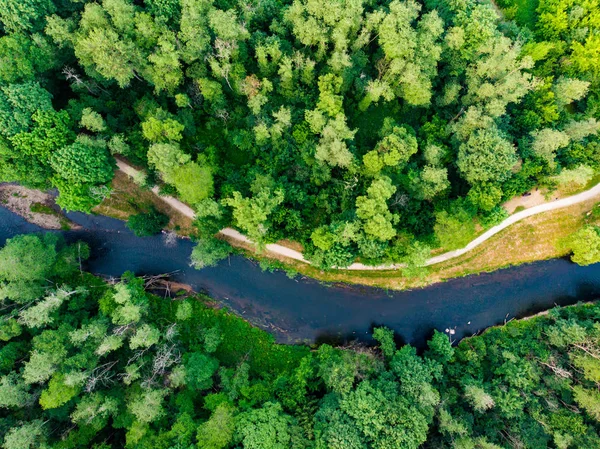 Вид Річки Vilnia Геологічних Puckoriai Експозиції Вільнюсі — стокове фото