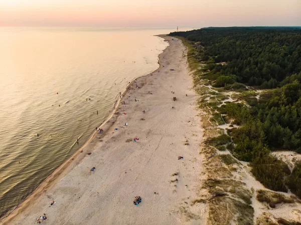 Vista Aérea Línea Costera Del Mar Báltico Cerca Ciudad Klaipeda — Foto de Stock