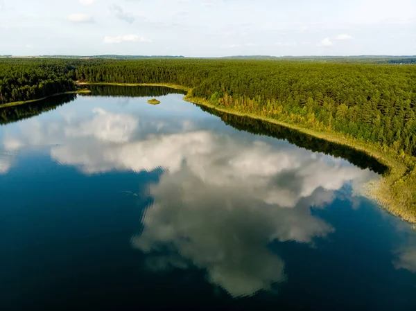 Aerial View Beautiful Green Waters Lake Gela Daytime — Stock Photo, Image