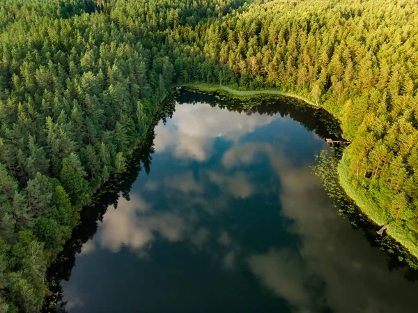 Vue Aérienne Belles Eaux Vertes Lac Gela Pendant Journée — Photo
