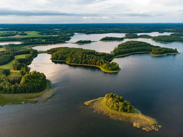 Paesaggio Paesaggistico Estivo Serale Dei Laghi Moletai Lituania — Foto Stock