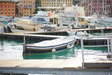 Santa Margherita Ligure kasabamarina küçük yatlar ve balıkçı tekneleri, Liguria bulunan, İtalya