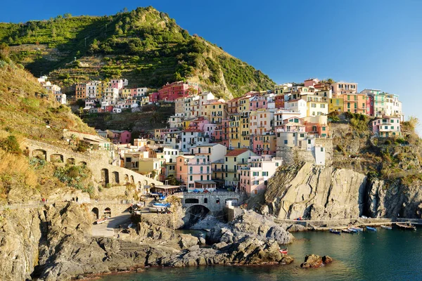 Manarola, jeden z najbardziej urokliwych i romantycznych wiosek Cinque Terre, Liguria, północne Włochy. — Zdjęcie stockowe