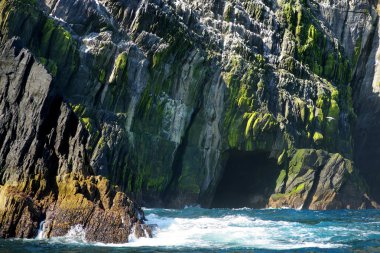 Küçük Skellig Adası, birçok çeşitli deniz kuşları ve dünyanın ikinci büyük gannets kolonisi ev, County Kerry, İrlanda. Kerry rota İrlandalı Ring üzerinde turistik.