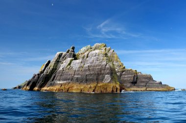 Küçük Skellig Adası, birçok çeşitli deniz kuşları ve dünyanın ikinci büyük gannets kolonisi ev, County Kerry, İrlanda. Kerry rota İrlandalı Ring üzerinde turistik.
