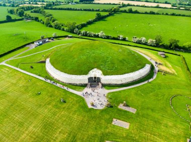 Newgrange, a prehistoric monument built during the Neolithic period, located in County Meath, Ireland. UNESCO World Heritage Site. clipart