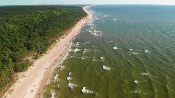 Widok z lotu ptaka na czapkę Dutchmans, najwyższy skarp na wybrzeżu Litwy — Wideo stockowe