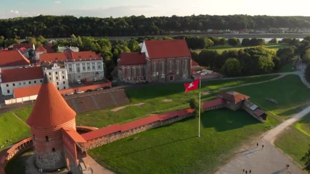 A Kaunasi vár Légifotó nézete — Stock videók