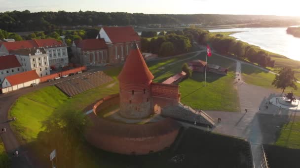 Veduta aerea del castello di Kaunas — Video Stock