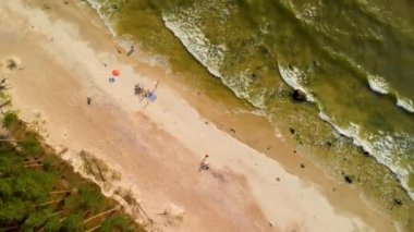 Dutchmans Cap havadan görünümü, güzel Baltık sahil, moraine sırt doruk noktası, Klaipeda, Litvanya.