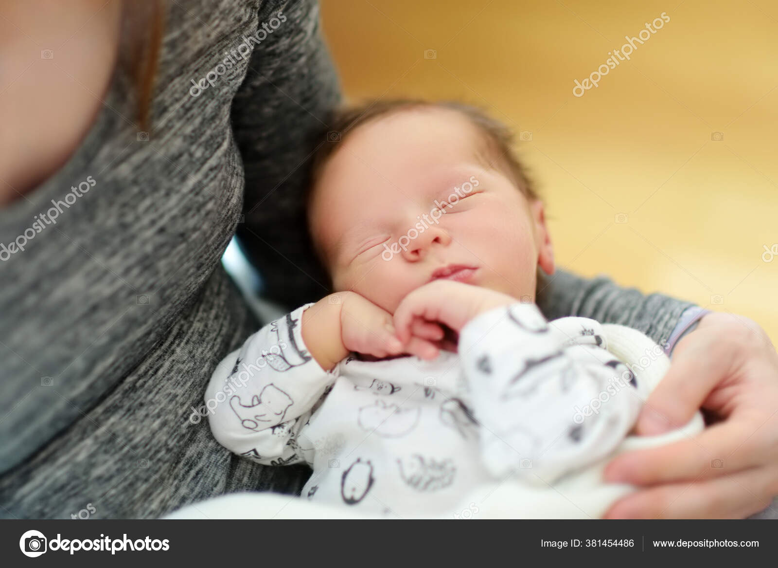 Bayi Laki Laki Yang Baru Lahir Yang Lucu Tidur Dalam Stok Foto