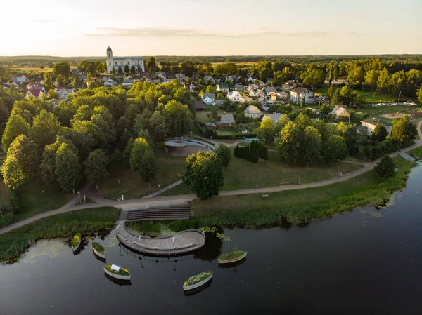 Schöne Luftlandschaft Von Moletai Einer Der Ältesten Siedlungen Litauens Und — Stockfoto