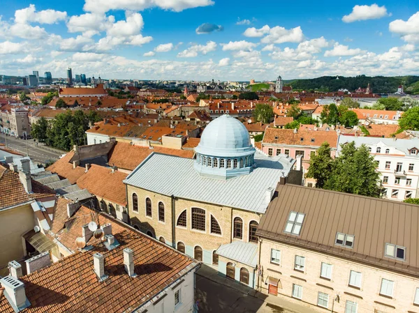 Vista Aérea Sinagoga Coral Vilnius Única Sinagoga Cidade Que Ainda — Fotografia de Stock