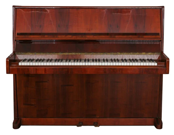 Pianoforte Legno Sfondo Bianco Isolato — Foto Stock