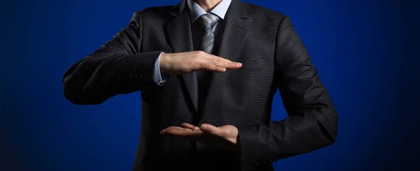 Hands Open Businessman Your Objects Here — Stock Photo, Image