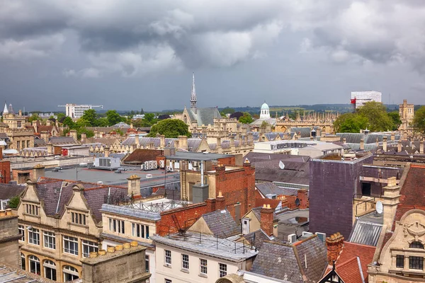 The view from the top of Carfax Tower to the Oxford city skyline. Oxford University. England