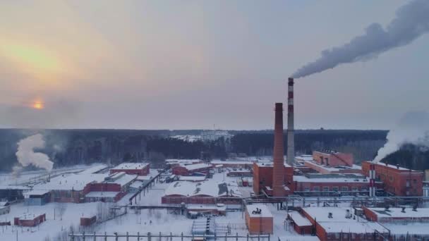 Industriområdet Ovanifrån Det Industriella Objektet Gården Fabrik Flygfoto — Stockvideo