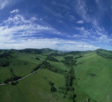 Altay kırsal manzara fotoğrafını havadan görünümü