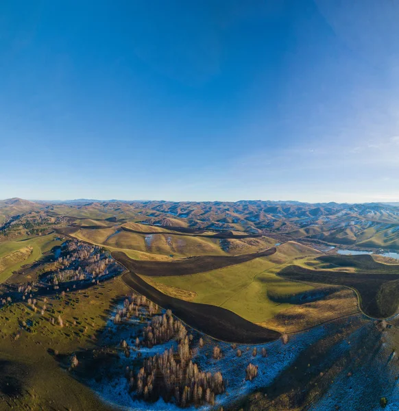 Drone kilátás az őszi tájra — Stock Fotó