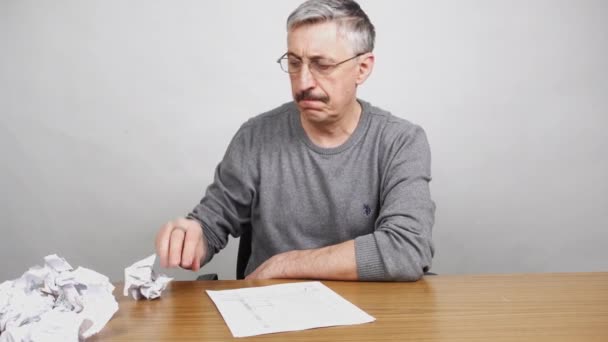 Man Filling Out Official Forms Table — Stock Video