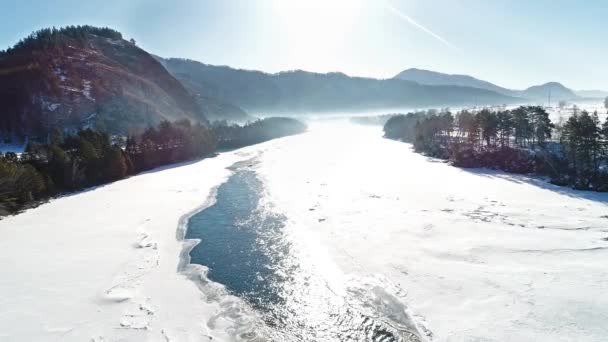Malebná Alpská Krajina Zasněžené Altai — Stock video