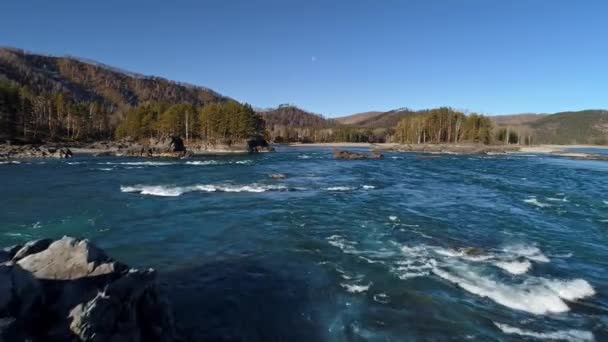 Malebná Alpská Krajina Zasněžené Altai — Stock video