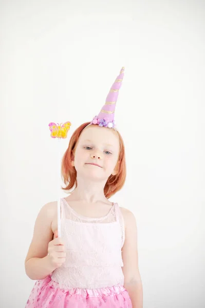 Ragazza Costume Unicorno — Foto Stock