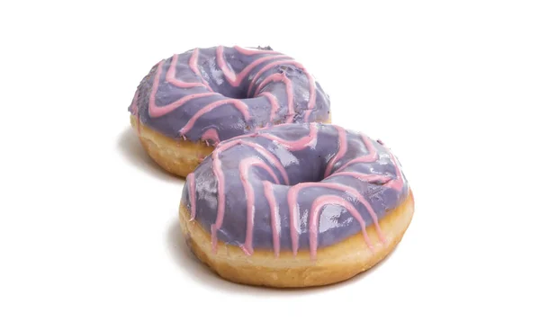 Blueberry Donut Geïsoleerd Witte Achtergrond — Stockfoto