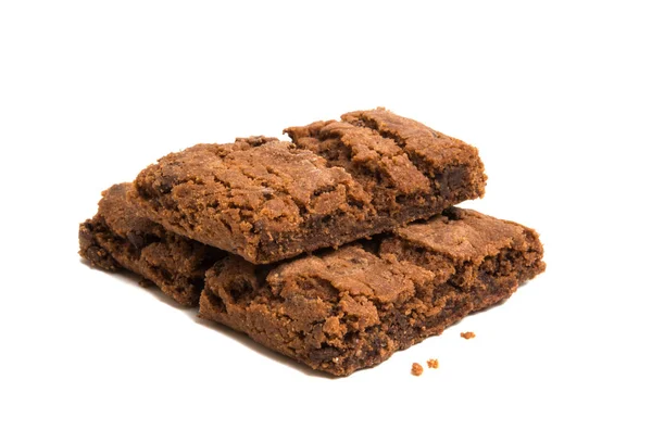 Brownie Cookie Białym Tle — Zdjęcie stockowe