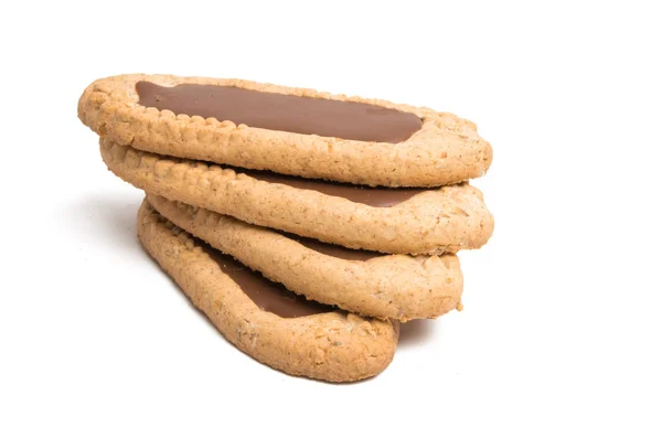 Galletas Cereales Aisladas Sobre Fondo Blanco — Foto de Stock