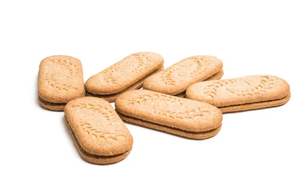 Biscotti Cereali Isolati Fondo Bianco — Foto Stock