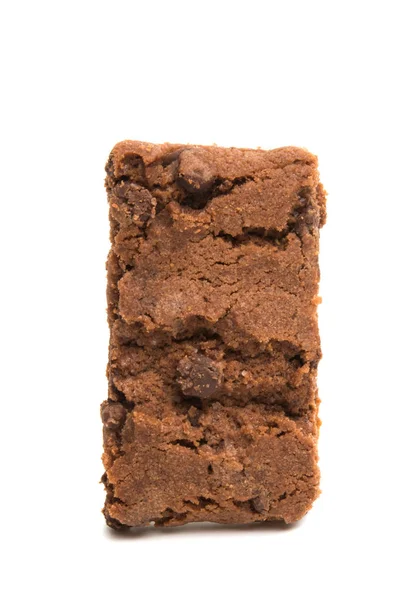 Csokoládé Brownie Sütik Elszigetelt Fehér Background — Stock Fotó