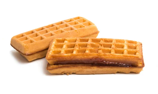 Biscuit Waffles Isolated White Background — Stock Photo, Image