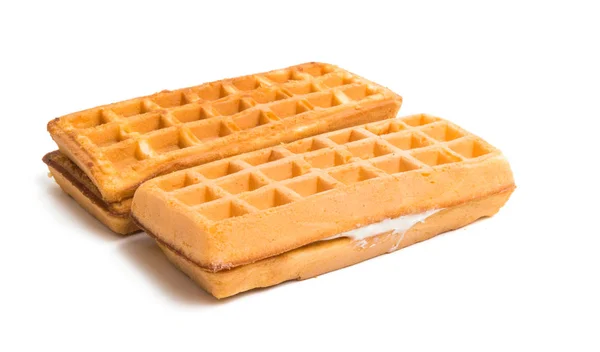 Biscuit Waffles Isolated White Background — Stock Photo, Image