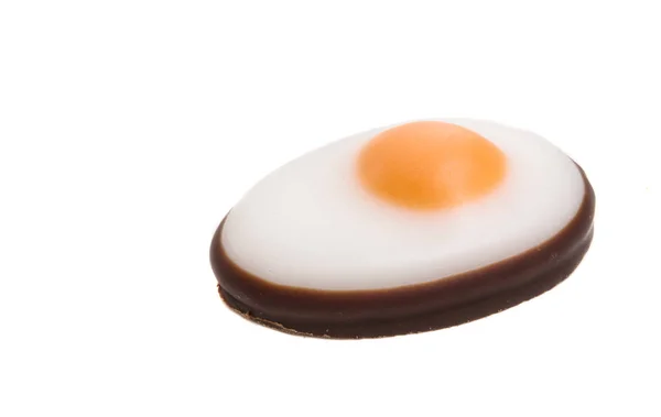 Αυγό Καραμέλα Που Απομονώνονται Λευκό Φόντο — Φωτογραφία Αρχείου
