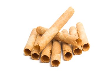 Waffle izole üzerinde beyaz arka plan rulo