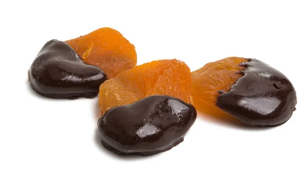 Torkad Frukt Choklad Isolerad Vit Bakgrund — Stockfoto