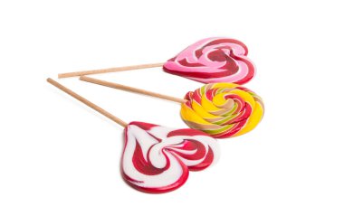beyaz bir arka plan üzerinde izole bir çubuk üzerinde lolipop