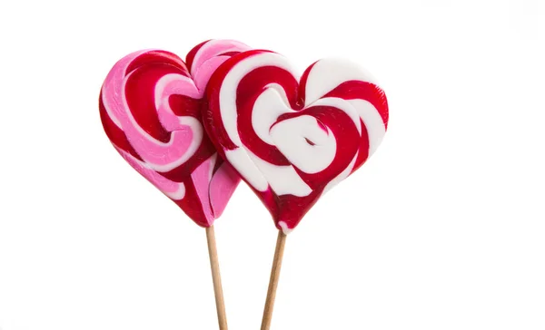 Lollies Een Stick Geïsoleerd Een Witte Achtergrond — Stockfoto