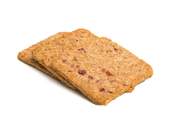 Galletas Cereales Aisladas Sobre Fondo Blanco —  Fotos de Stock