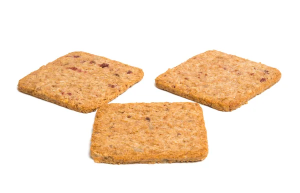 Biscuits Aux Céréales Isolés Sur Fond Blanc — Photo