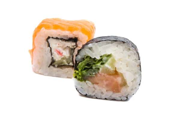 Sushi Geïsoleerd Witte Achtergrond — Stockfoto