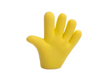 Kauçuk el izole üzerinde beyaz arka plan