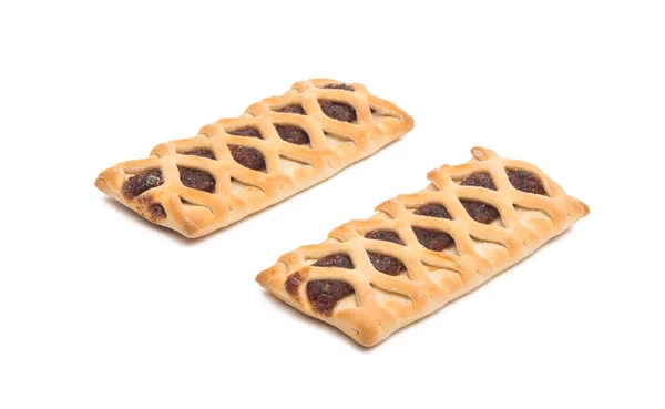 Koekjes Met Groente Vulling Geïsoleerd Witte Achtergrond — Stockfoto