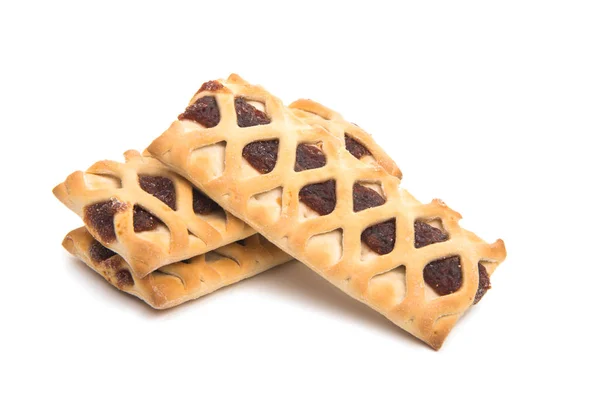 Galletas Con Relleno Fruta Aislado Sobre Fondo Blanco —  Fotos de Stock