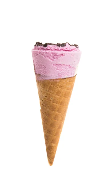 白い背景に隔離されたワッフルカップの中のアイスクリーム — ストック写真