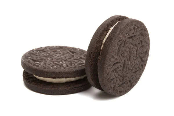 Dvojitá Cookie Izolované Bílém Pozadí — Stock fotografie